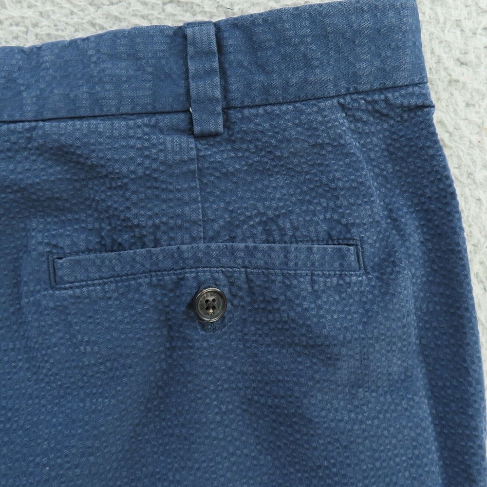 Brooks Brothers Shorts Mens 4 Blue Solid Seersucker Cotton Flat Front - Picture 7 of 10